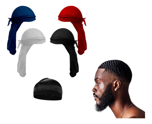 Kit Durag+wavecap Touca De Compressão Faixa De Cabeça Dureg
