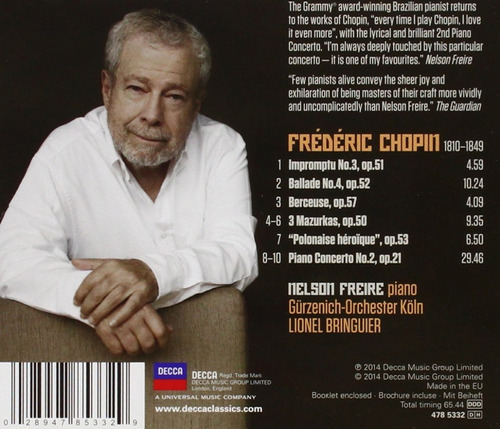 Cd Nelson Freire -chopin Piano Conc.2