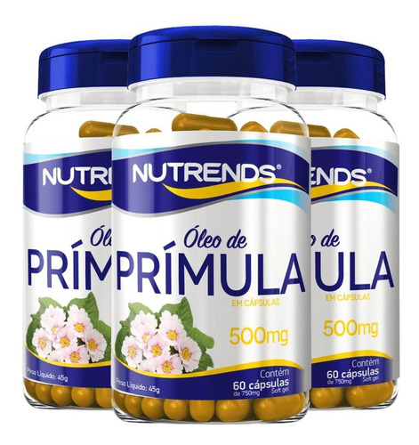 Kit 3x Óleo De Prímula 500mg 60 Cápsulas - Nutrends