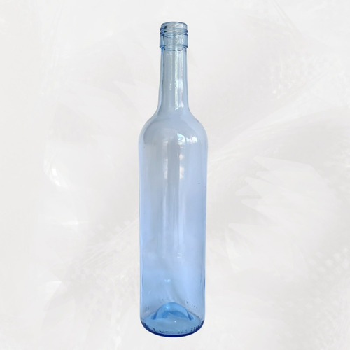 Garrafa De Vidro Azul Com Rolha 750ml Para Agua Solarizada