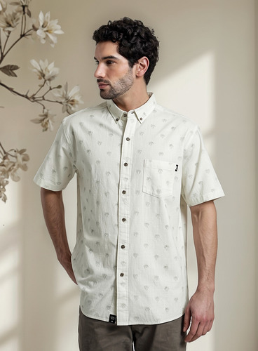 Camisa Manga Corta Hombre Palmeras Froens