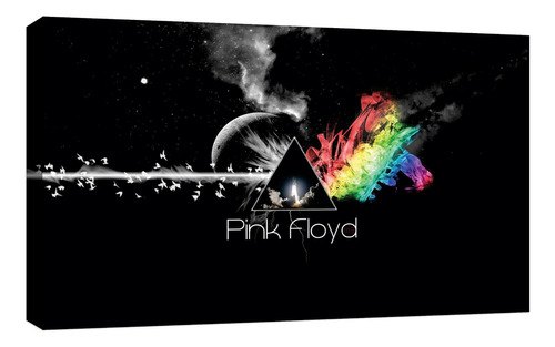 Cuadro Decorativo Canvas Moderno Pink Floyd Color Pink Floyd 9 Armazón Natural