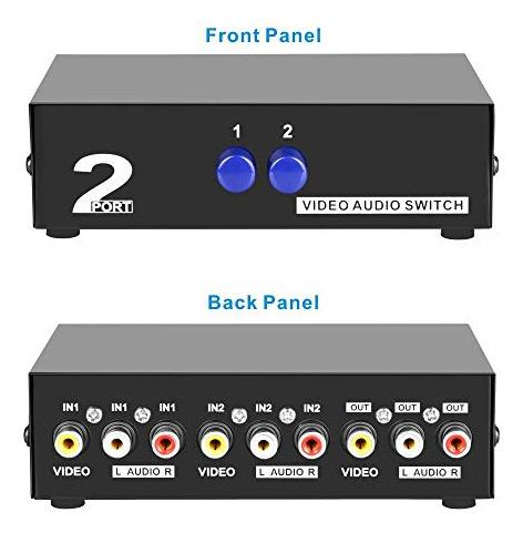 Switch Av Rca 2 En 1 Para Consolas Y Dvd - Pack