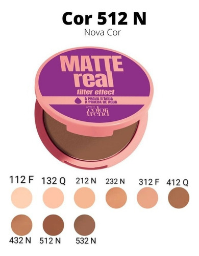 Base de maquiagem em pó compacto Avon Color Trend Matte Real