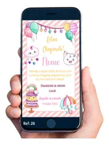 Comprar Convite Digital Virtual Chá De Bebe Fralda Nuvem Rosa 