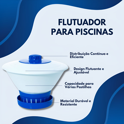 Kit Clorador Flutuador P/ Piscinas + 3und Pastilhas Cloro