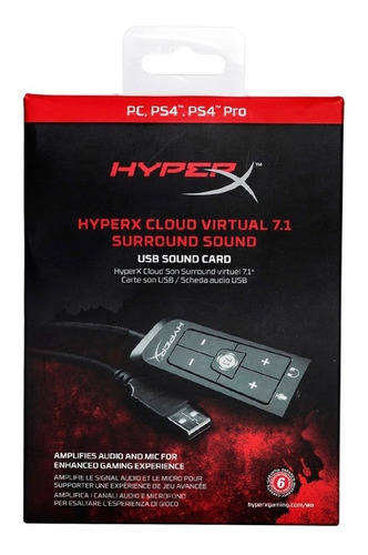 Hyper X Cloud Adaptador Tarjeta Sonido Virtual 7.1 Usb 