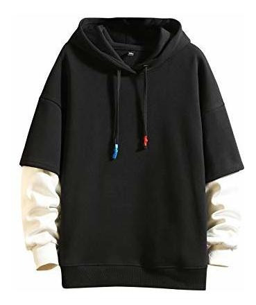 Gurunvani Moda Hoodies Hombres Color Block Pullover C8790