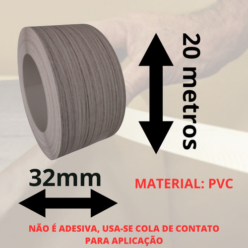 Fita Para Mdf Madeira Carvalho Berlin Duratex 32mm X 20m