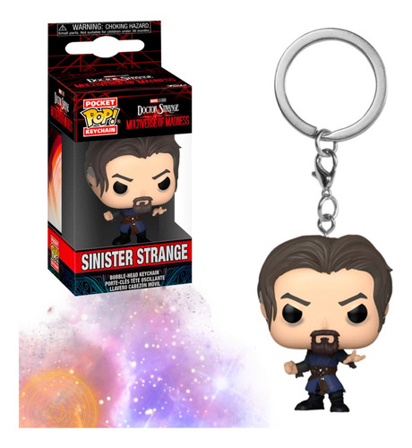 Funko Pop Llavero Doctor Strange Siniestro Multiverso Locura Color Sinister Strange / Multiverse Madness / Keychain