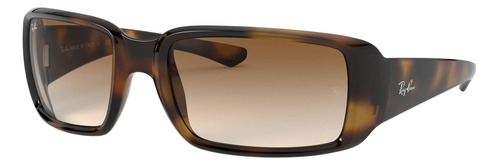 Ray-ban Rb4338 Anteojos De Sol Cuadrados, Marrón Oscuro Degr