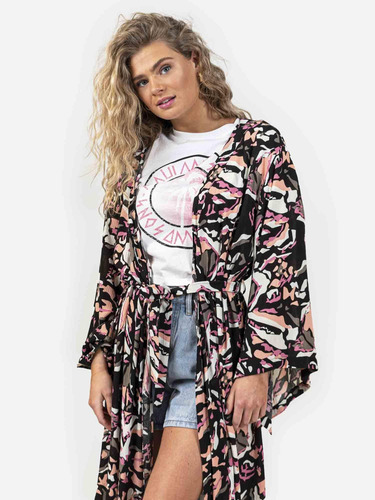 Blusa Abstract Art Kimono Mujer Multicolor Maui And Sons