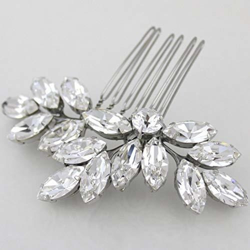 Peines - Unicra Crystal Hair Comb Wedding Silver Headpiece B