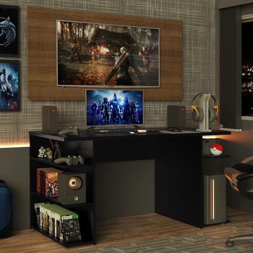 Escritorio Gamer Madesa 9409 Y Panel Para Tv Hasta 50