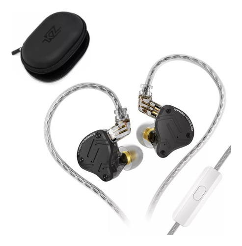 Audífonos Kz Zs10 Pro X Negros Con Micrófono + Estuche Kz