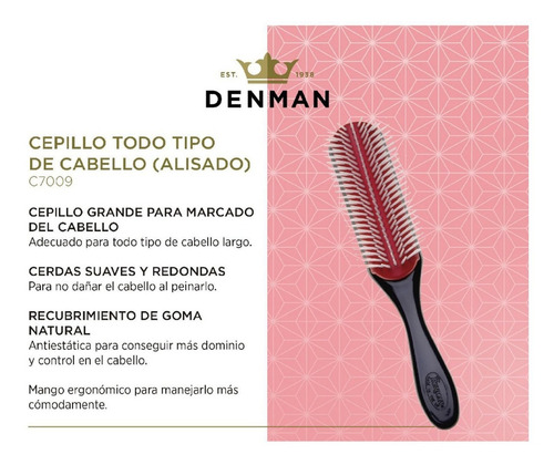 Cepillo Denman D4 Para Todo Tipo De Cabello Alisado C7009