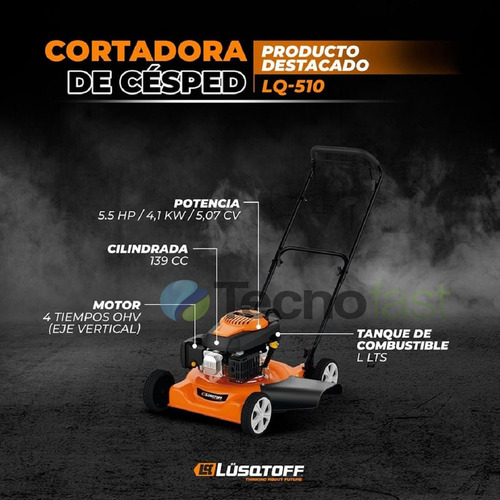 Cortadora De Cesped Nafta Explosion 5.5hp Lusqtoff Lq510