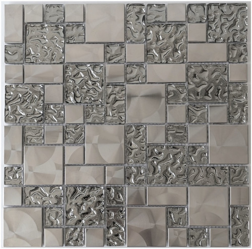 8 X Malla Mosaico Decorativa Cenefa Vidrio Metal Marmol Nilo