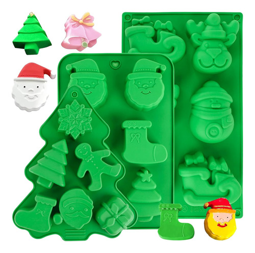 3 Moldes De Silicona Navideños De Lebery, Árbol De Navidad,