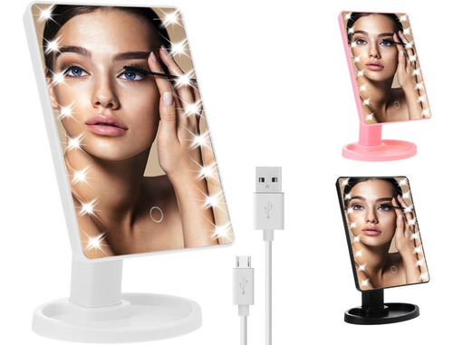 Espejo Maquillaje Tactil Luz 16 Led 3 Modos Hot Sale