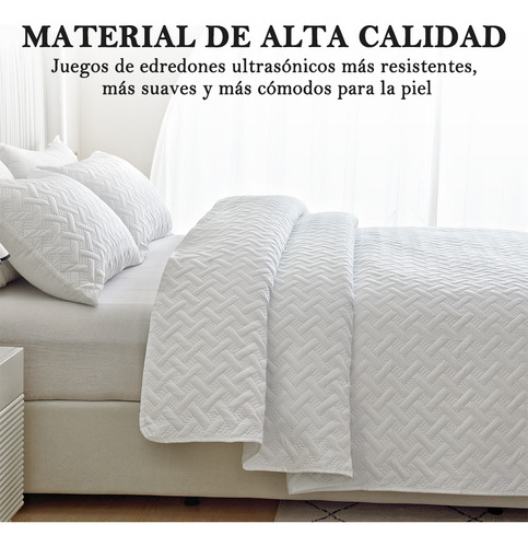 Juego de Ligero Edredón Doble Vista con 2 Fundas King Size Nanwei Hipoalergénico Diseño de la Tela Rayasadecuado Para Todas las Estaciones Blanco
