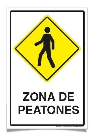 Señaletica Zona De Peatones 30x20cm Trovicel