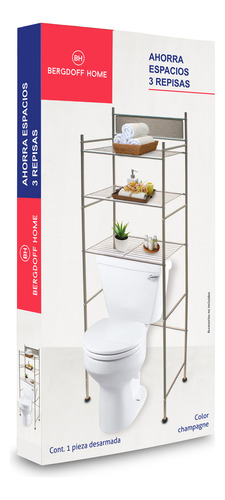 Ahorra Espacios 3 Repisas Color Champagne Bergdoff Home