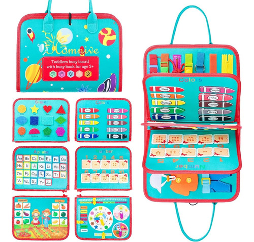 ~? Homnive Busy Board Para Niños Pequeños 1-3, 8 En 1 Toddle