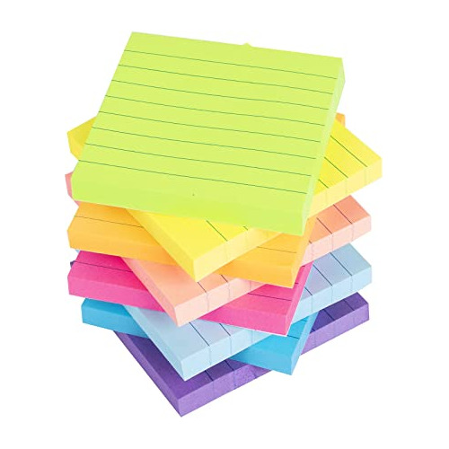 (paquete De 8) Notas Adhesivas Forradas De 3 X 3 Pulgad...