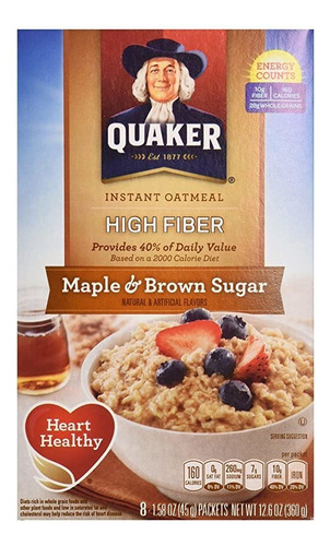 Quaker Harina Instantánea De Avena, Arce Y Azúcar.