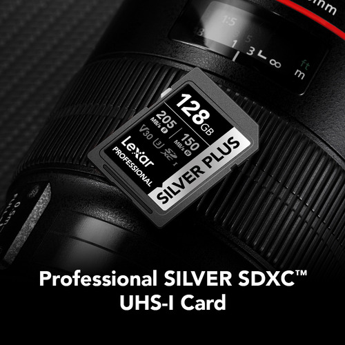 Memoria Sd 128gb Lexar Silver Plus Sdxc U3 V30 4k 205mb/s