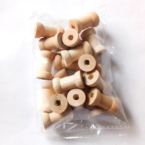 Carrete De Bobinas De Madera Porta Hilo 6 Piezas