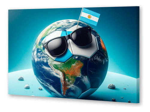 Cuadro 50x75cm Pelota Futbol Argentina Mundo Bandera M3