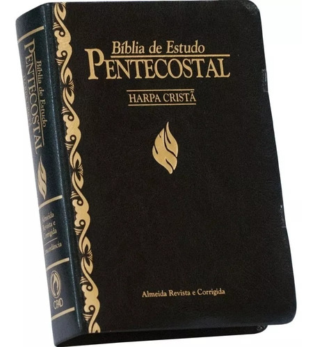 Bíblia De Estudo Pentecostal C/ Harpa Pequena - Luxo - Preta