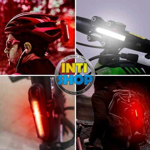 Imagen 2 de 6 de Luces Led Recargables Para Bicicleta Frontal Y Trasera