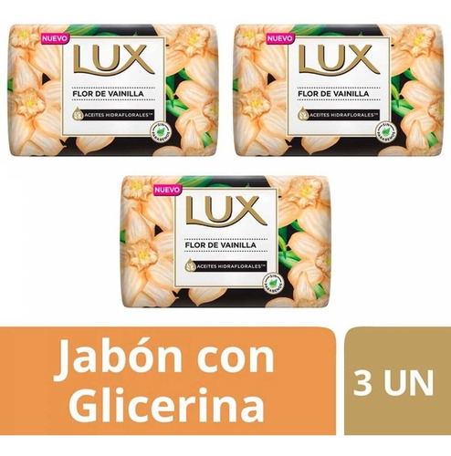 Jabon Lux Flor De Vainillas X 3 Unidades X 125 G