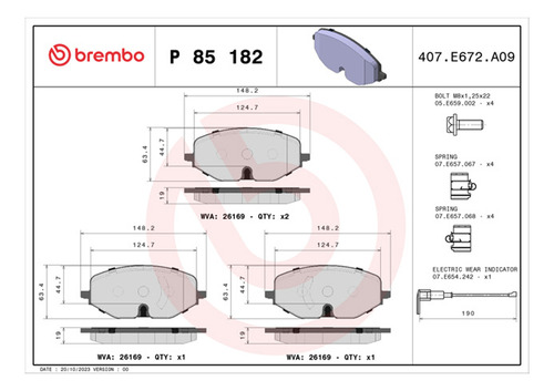 Pastilha Freio Dianteiro Brembo Audi A3 2020 2021 2022 2023
