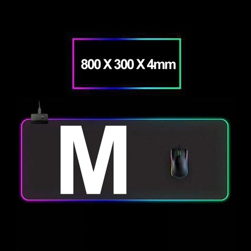 Imagen 9 de 10 de Mousepad Gamer Rgb Led Alfombrilla Mouse Tapete Usb 800x300