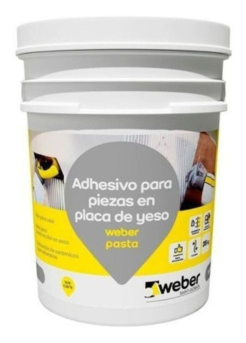 Pegamento Adhesivo Sobre Yeso Weber Pasta 7kg