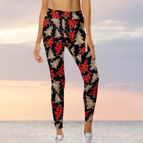 Leggins Para Mujer, Talla L, Estampado Navideño, Elásticos