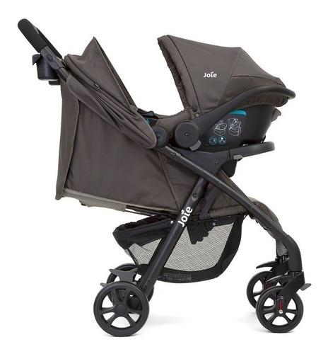 Cochecito de paseo Joie Muze travel system dark pewter con chasis color negro