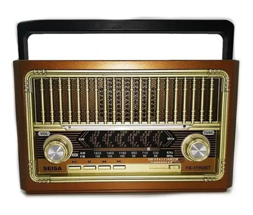 Radio/parlante Portátil Seisa Yx-119ubt Am/fm Estilo Retro