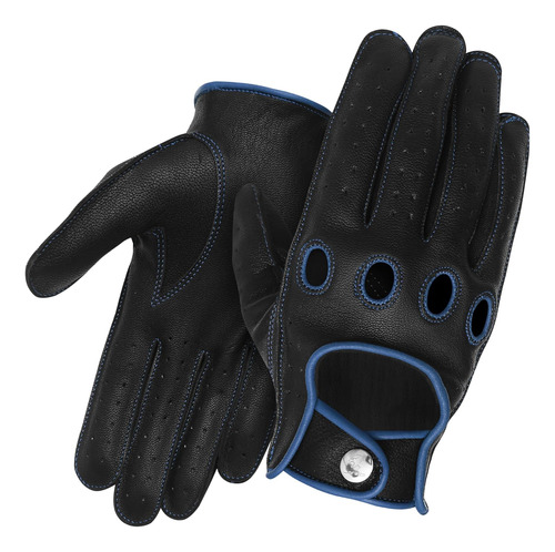 Guantes Para Manejo J.a.g., Unisex, 2xl, Negro Y Azul, 1 Par