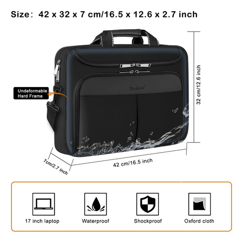 Bolsa Protectora Impermeable Para Laptop De 17 Pulgadas Negr