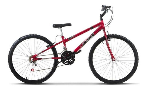 Bicicleta  de passeio Ultra Bikes Bike Rebaixada Aro 24 18 Marchas freios v-brakes cor vermelho