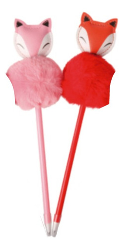 Paquete Ahorro Boligrafo Pompom Zorro 2pz Mexicopaper