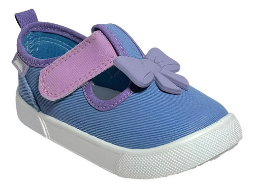 Zapato Tenis Para Niña Casual Con Moño Lila Bubble Gummers