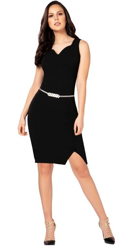 Vestido Elegante Corto Con Abertura Para Dama B.c