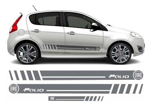 Adesivos Lateral Compatível Fiat Palio Kit Comp - Cores