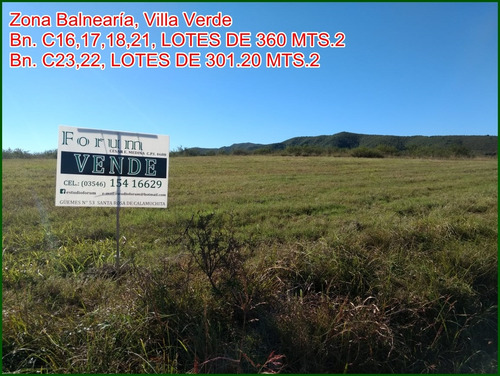 En Venta Lotes Rumipal, Villa Verde, Zona Balnearia